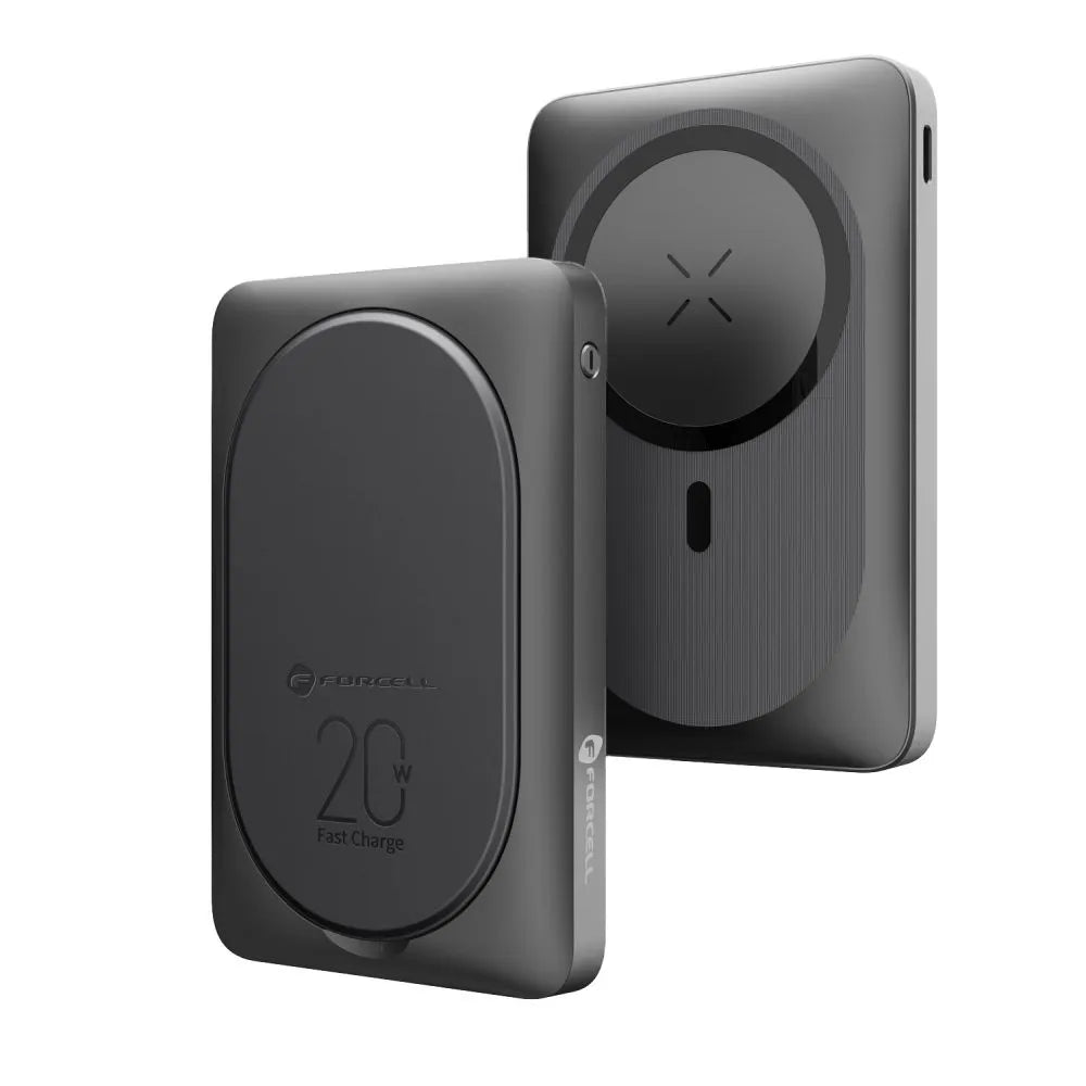 Forcell MagStand Powerbank met Standaard en MagSafe – 10.000 mAh – 20W – Zwart