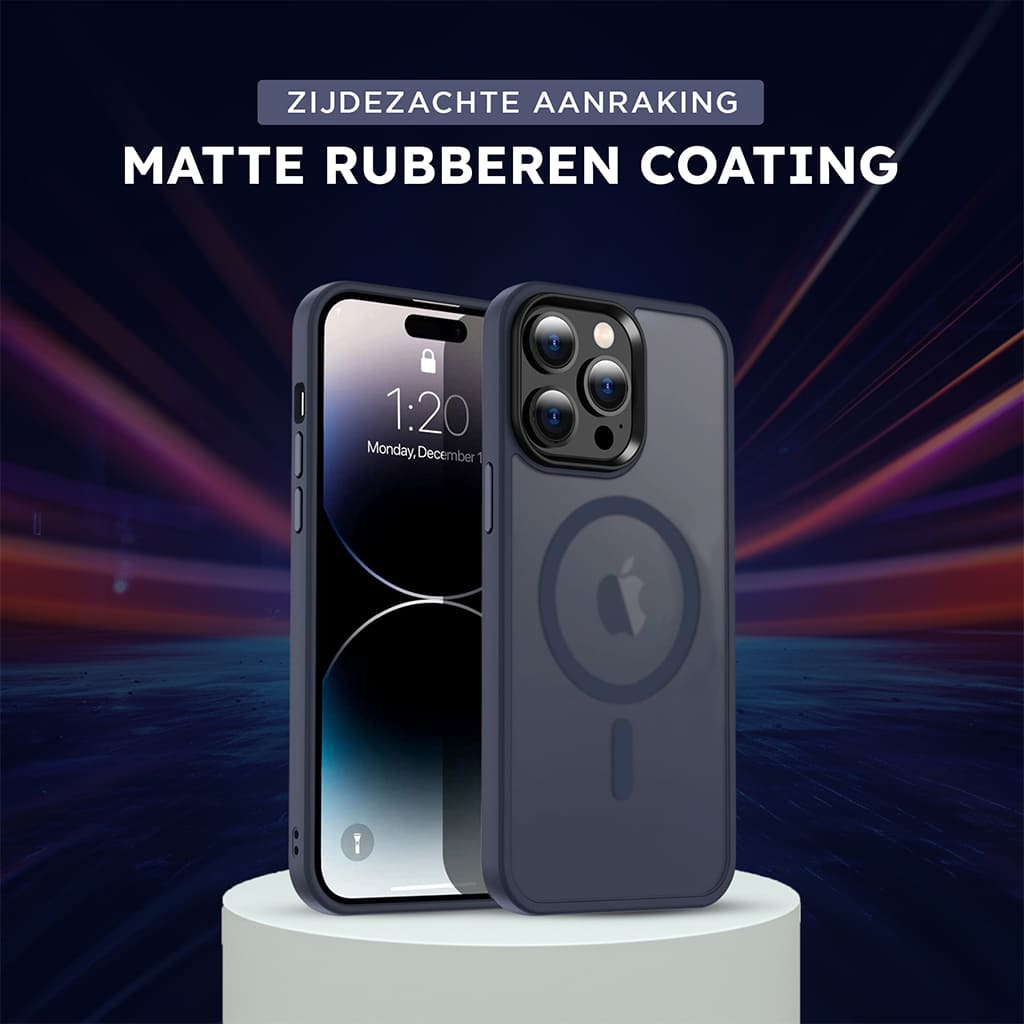 Casify Classic Hybrid Hoesje met MagSafe Mat Donkerblauw5