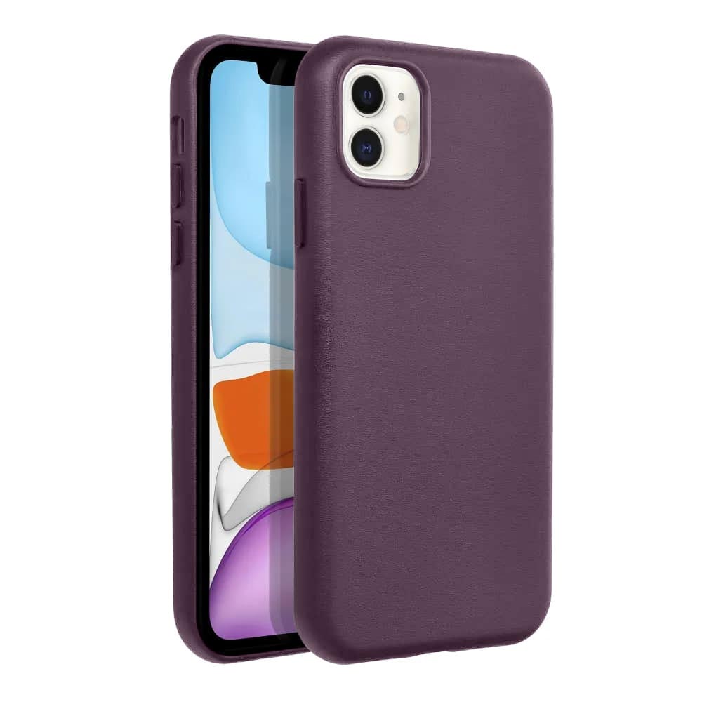 Casify Leren Hoesje met MagSafe voor iPhone 11 Donkerpaars