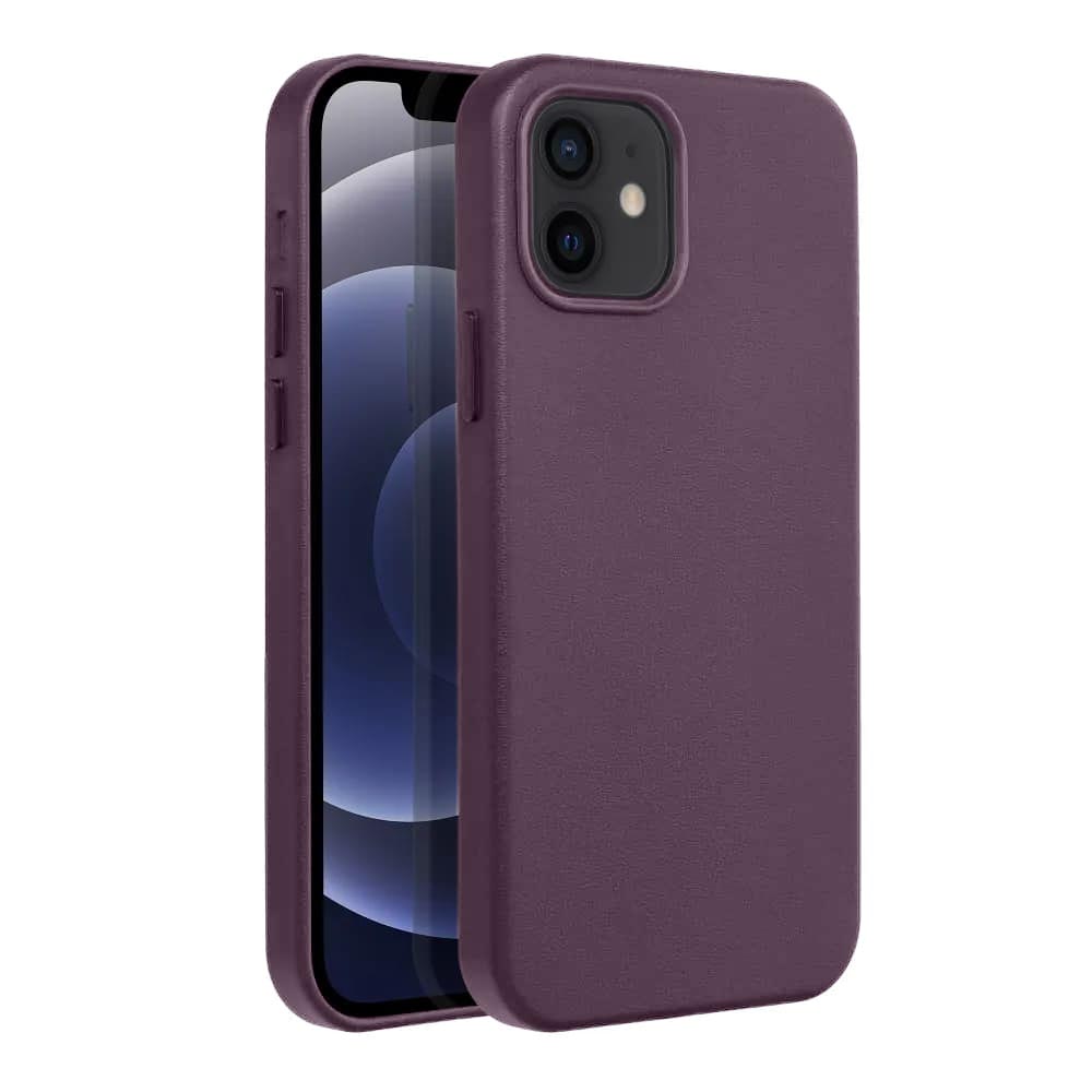 Casify Leren Hoesje met MagSafe voor iPhone 12 Donkerpaars