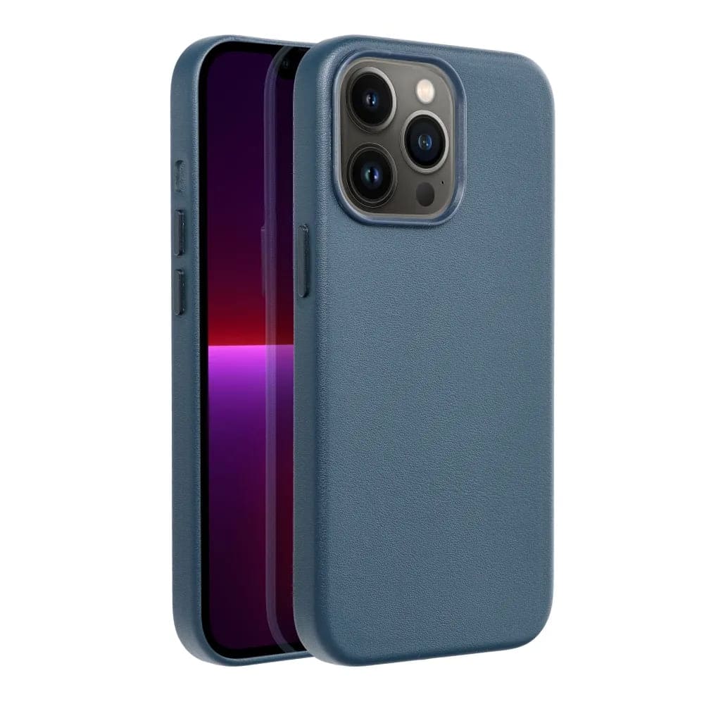 Casify Leren Hoesje met MagSafe voor iPhone 13 Pro Donkerblauw