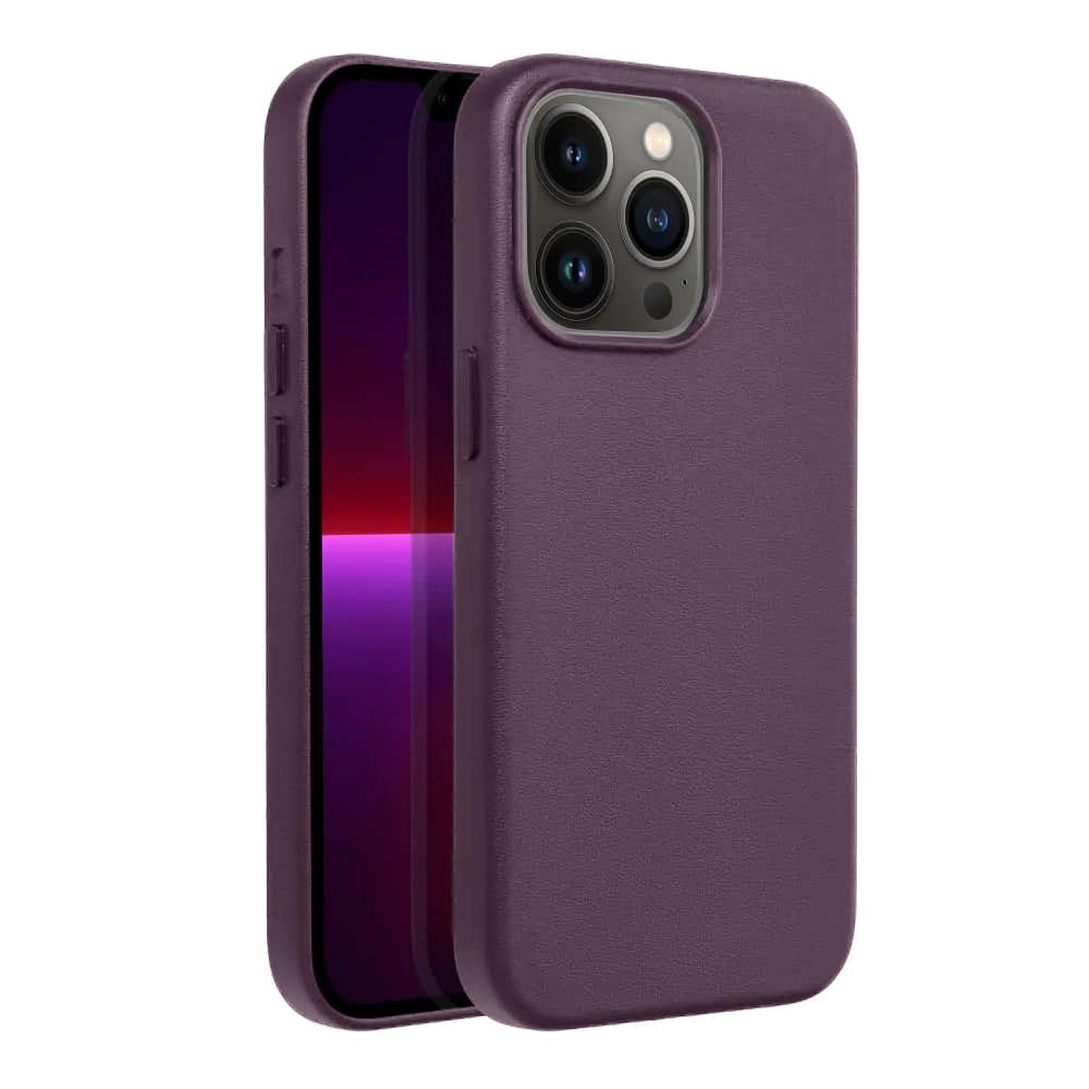 Casify Leren Hoesje met MagSafe voor iPhone 13 Pro Donkerpaars