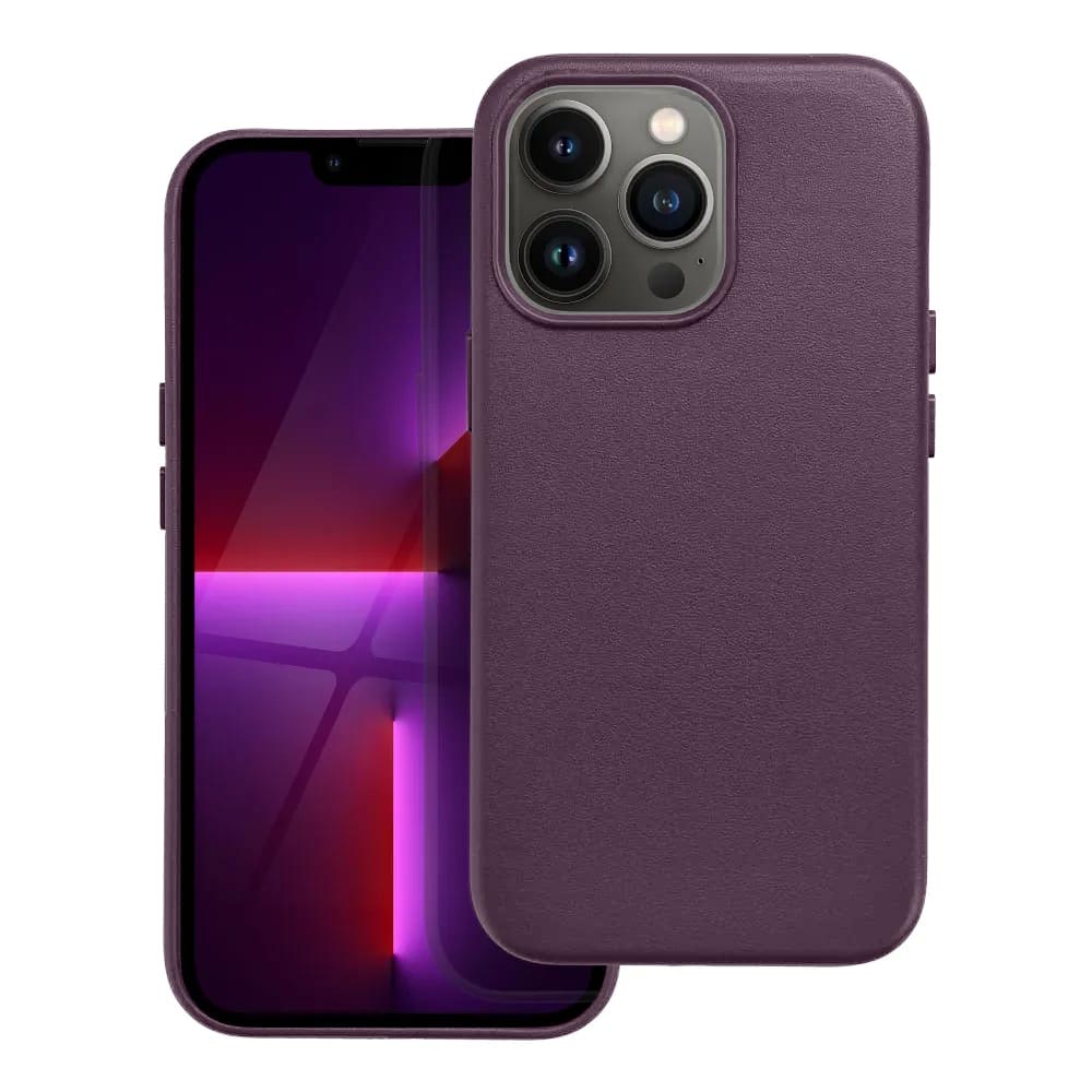 Casify Leren Hoesje met MagSafe voor iPhone 13 Pro Donkerpaars2