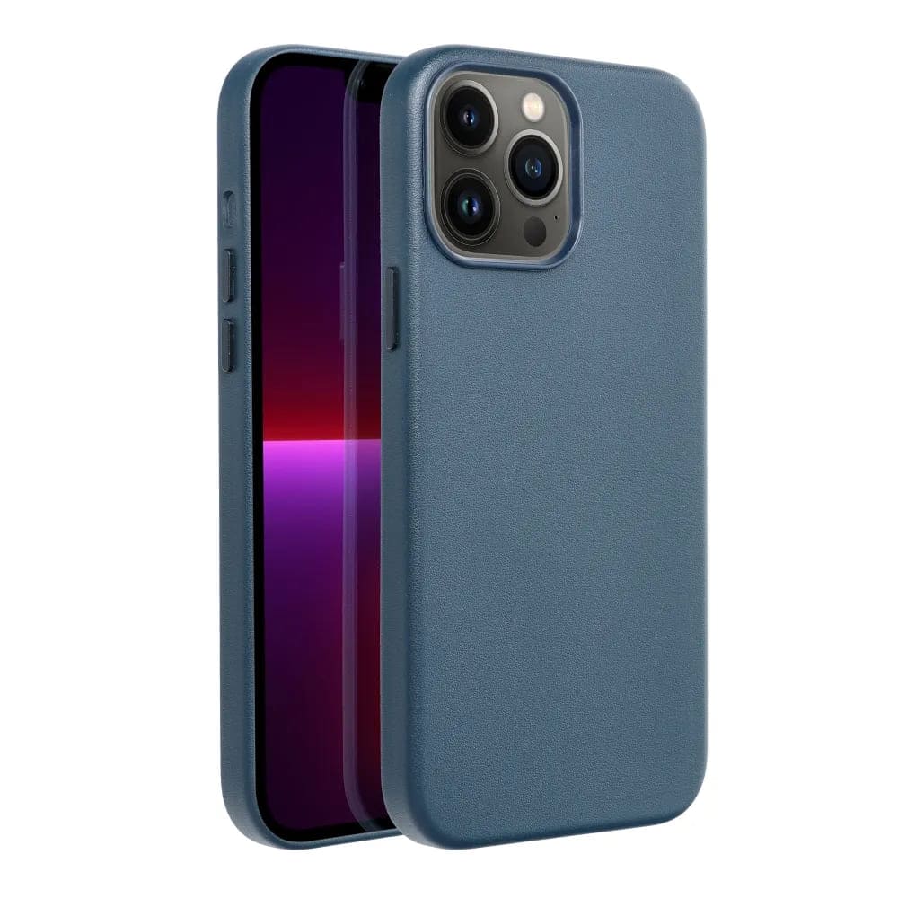 Casify Leren Hoesje met MagSafe voor iPhone 13 Pro Max Donkerblauw