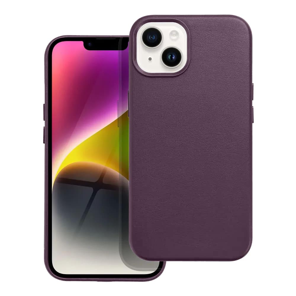 Casify Leren Hoesje met MagSafe voor iPhone 14 Donkerpaars2