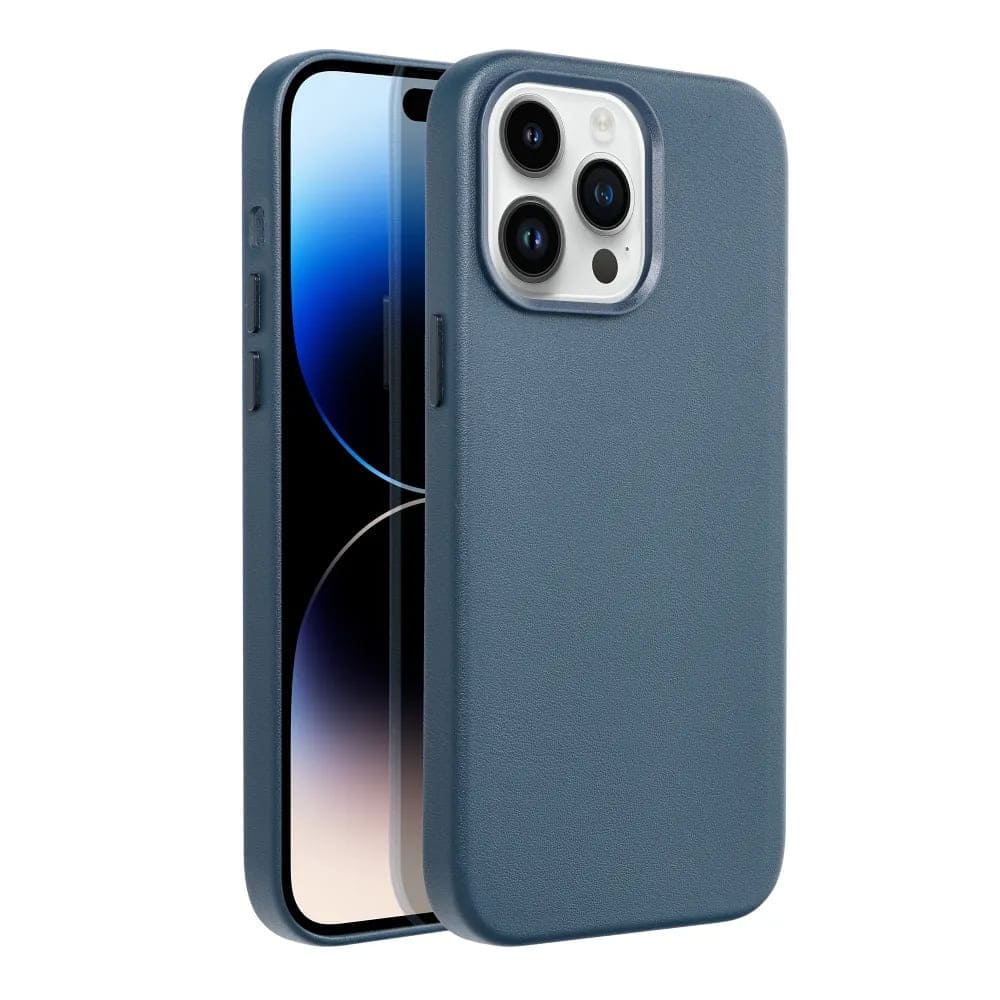 Casify Leren Hoesje met MagSafe voor iPhone 14 Pro Max Donkerblauw