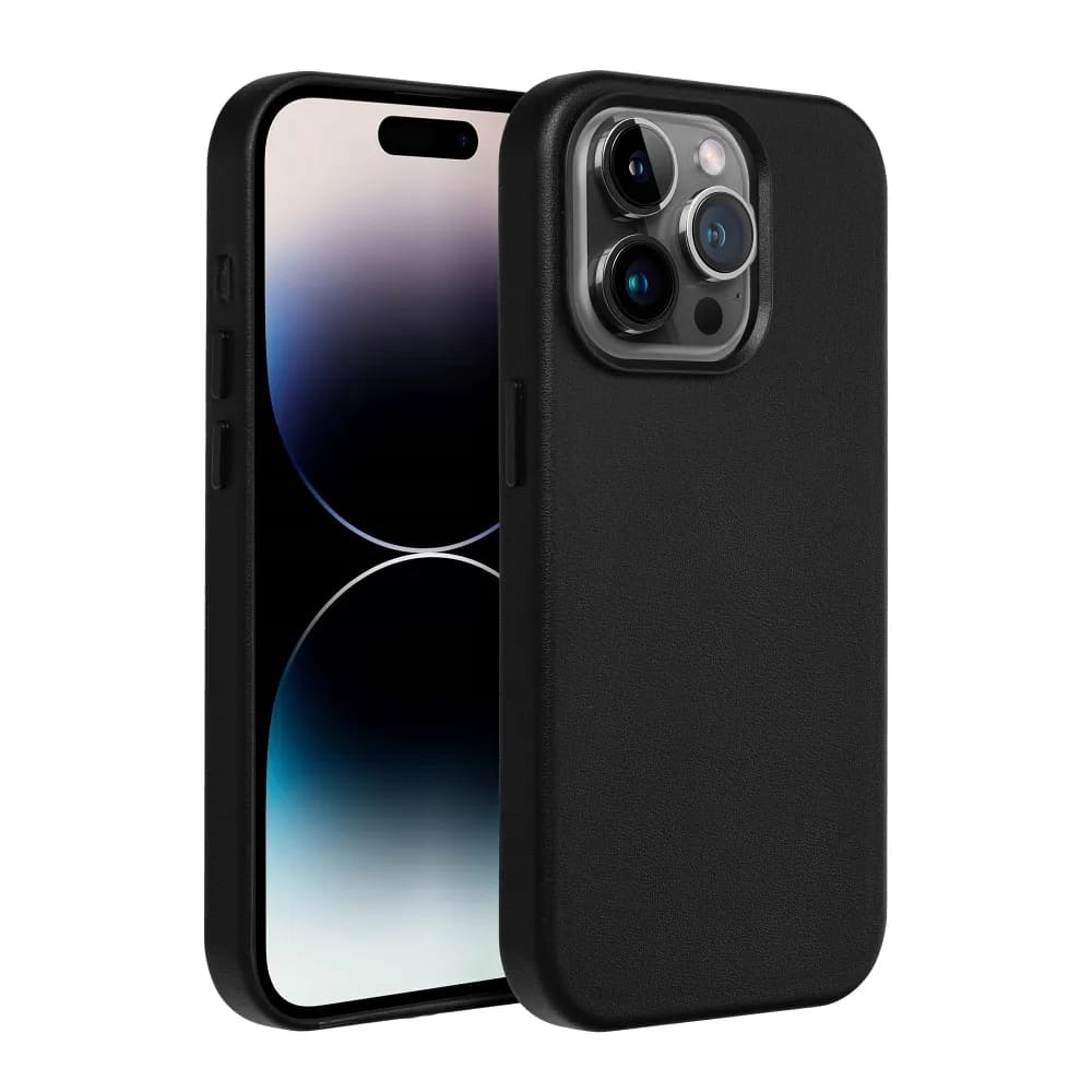 Casify Leren Hoesje met MagSafe voor iPhone 14 Pro Zwart