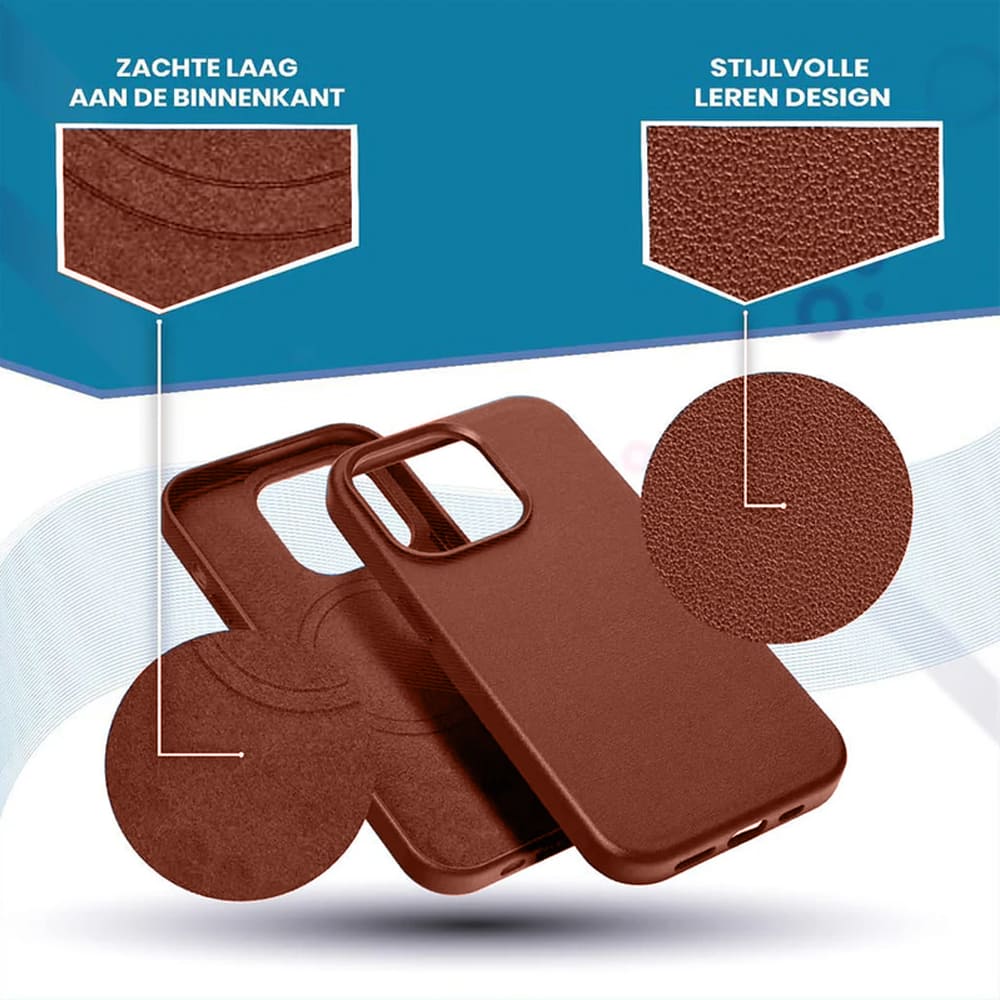 Casify Leren Hoesje met MagSafe voor de iPhone 16 Plus - Omber