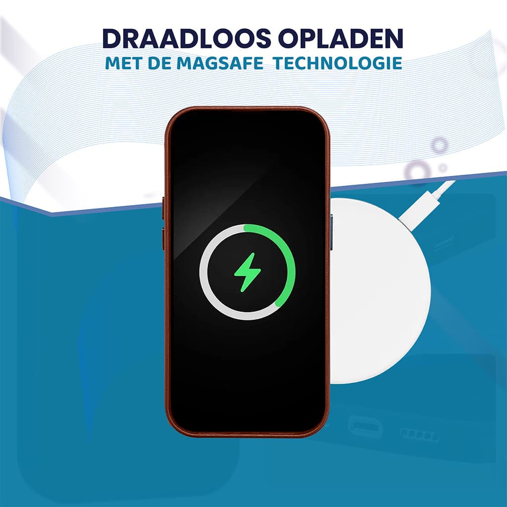 Casify Leren Hoesje met MagSafe voor de iPhone 16 Plus - Omber