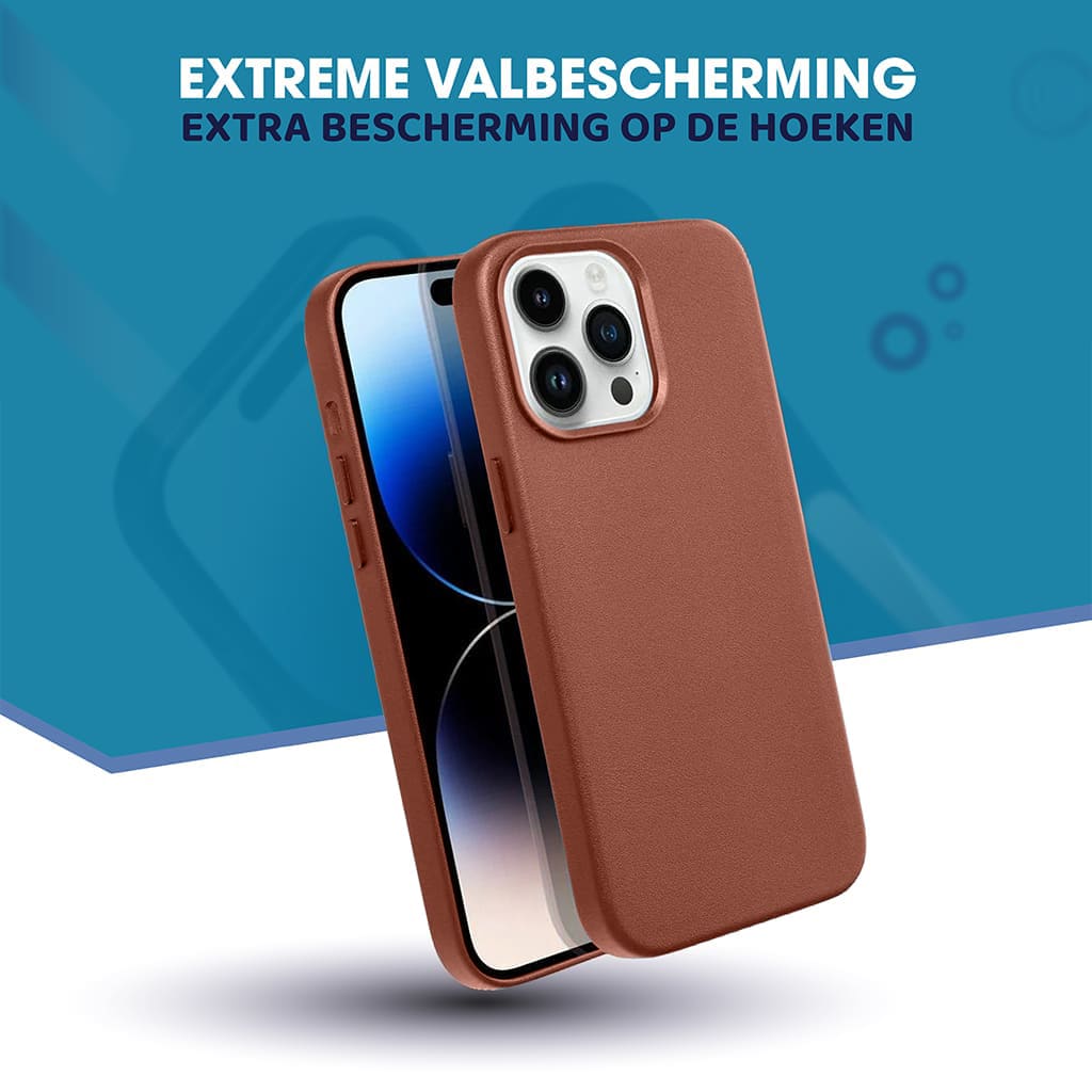 Casify Leren Hoesje met MagSafe voor de iPhone 15 Pro Max - Omber