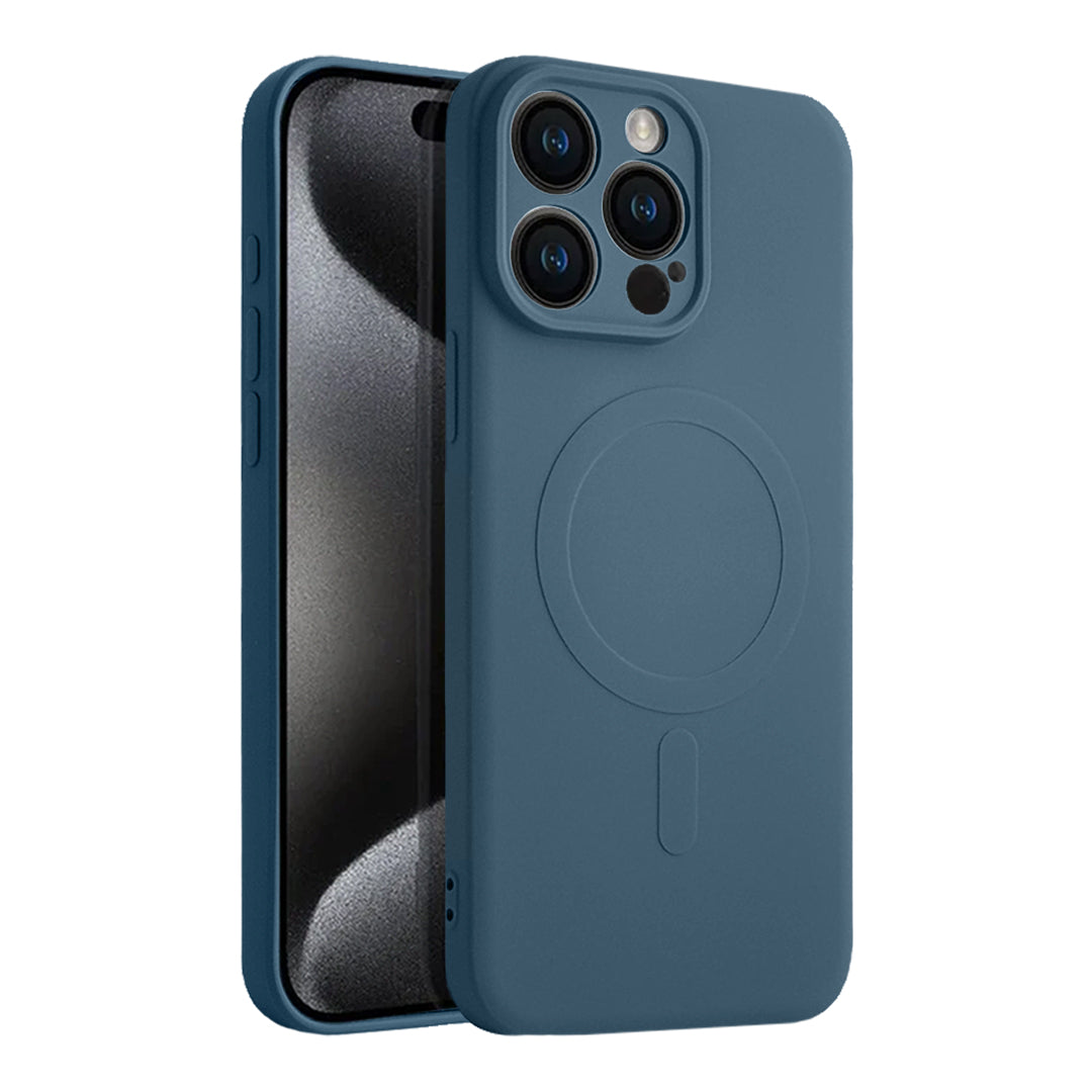 Casify Siliconen Hoesje met MagSafe voor de iPhone 15 Pro Max - Blauw
