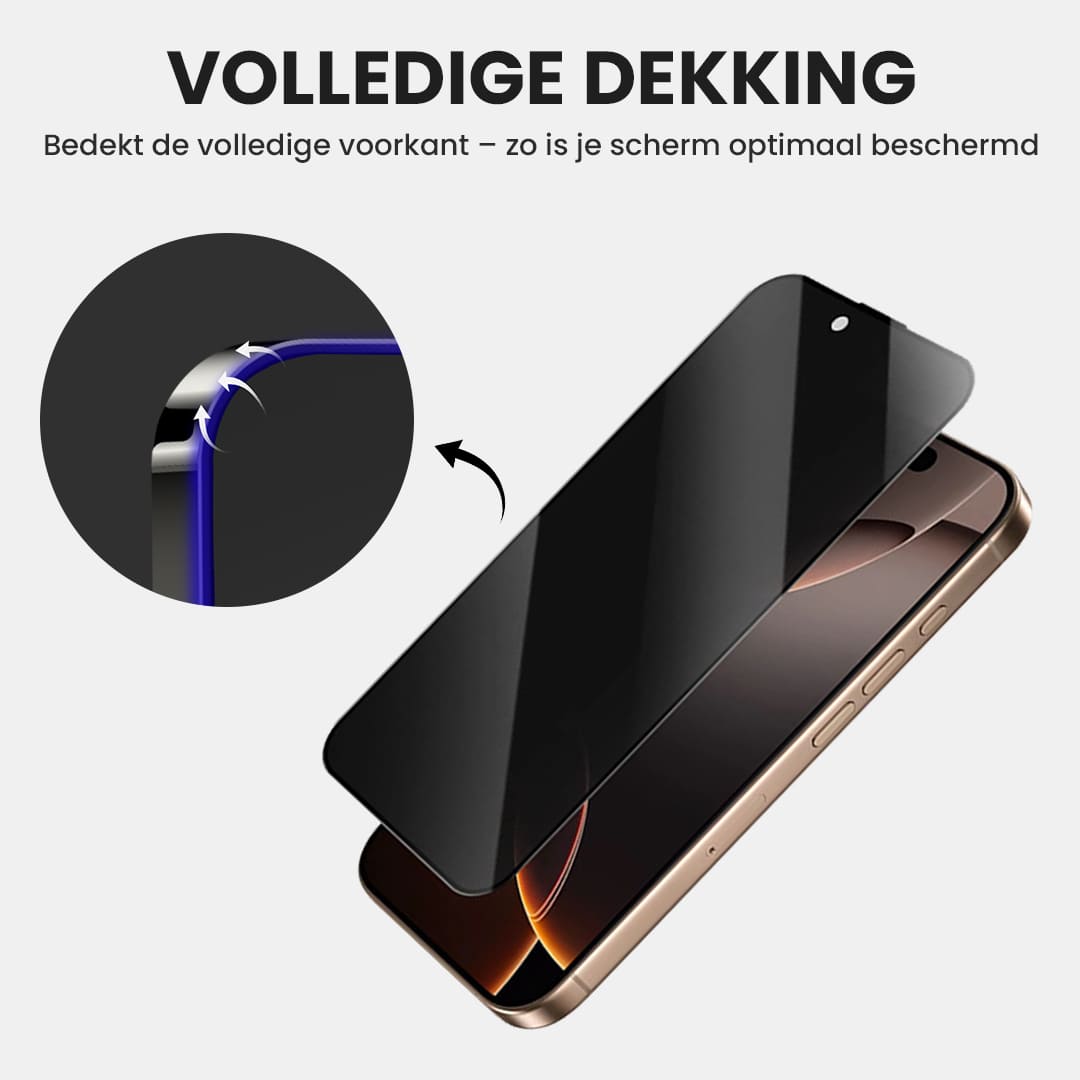 Casify Gehard Glas Privacy Screenprotector met installatiekit voor de iPhone 12 Pro Max