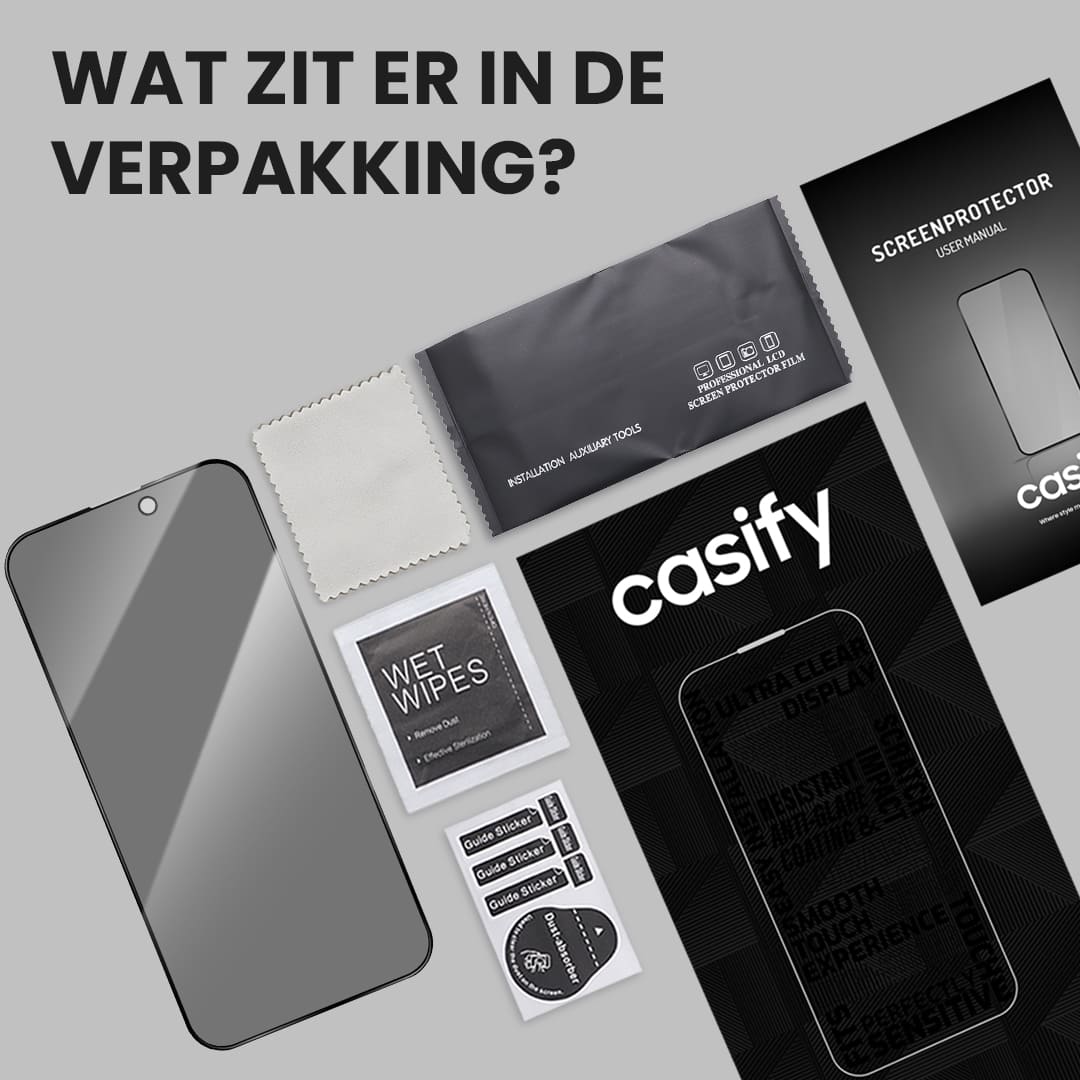 Casify Gehard Glas Privacy Screenprotector voor de iPhone 16 Pro Max