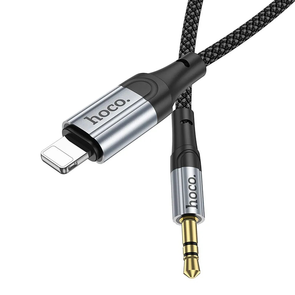 Hoco AUX kabel - Lightning naar 3,5 mm Jack – Audio kabel – 1 meter – Zwart