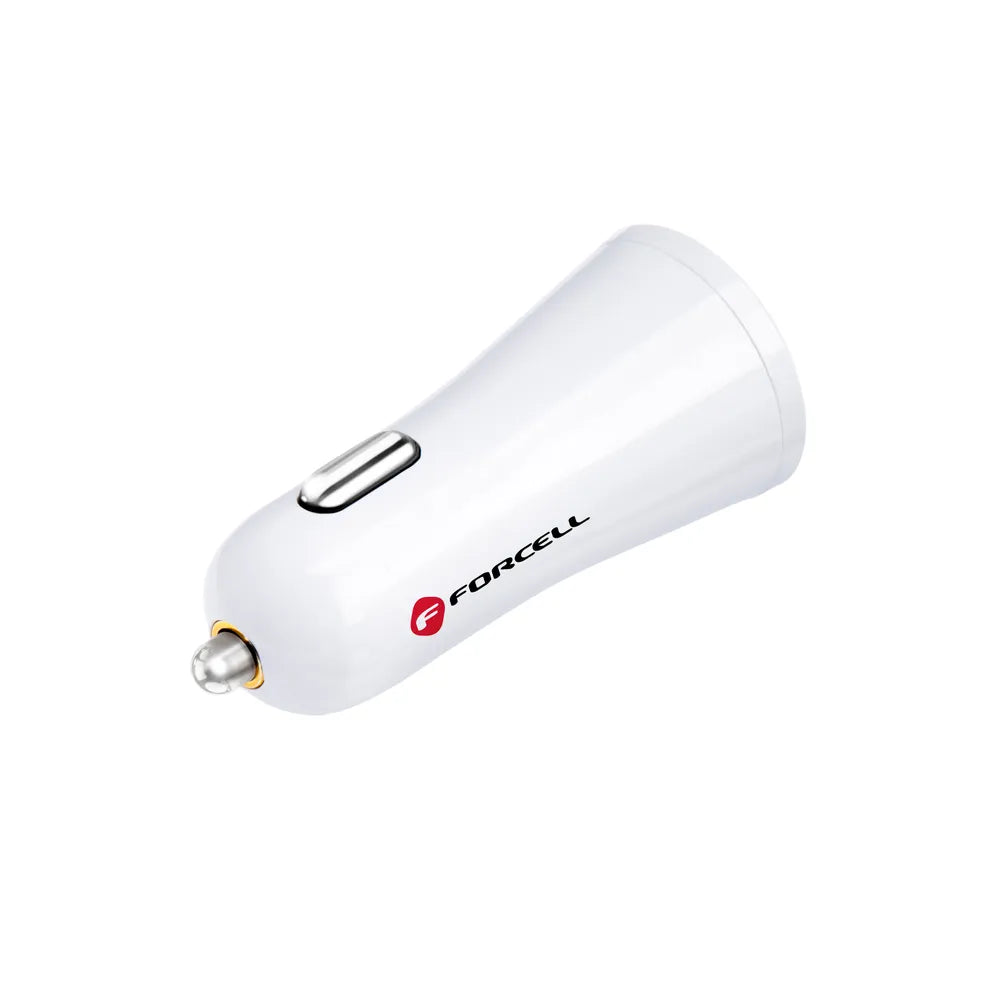 Forcell Autolader USB-A – Quick Charge 3.0 – 12/24V – 2.4A – Wit