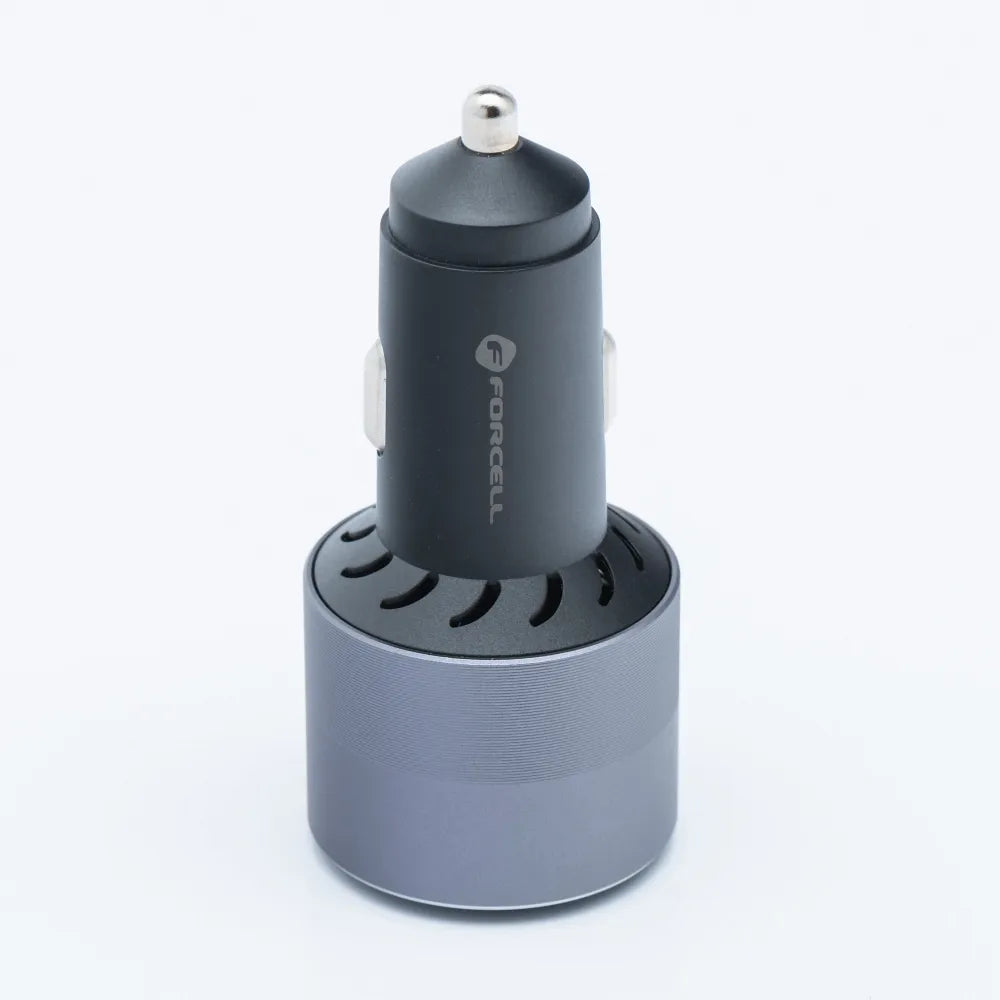 Forcell Autolader 2x USB-C + USB-A – 85W – Power Delivery & Quick Charge 4.0 – Grijs