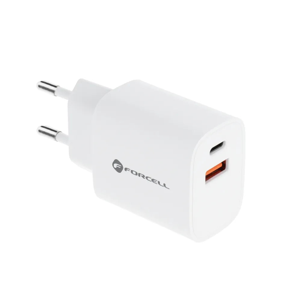 Forcell Oplader - Wall Charger – 30 Watt – USB-C & USB-A – Wit