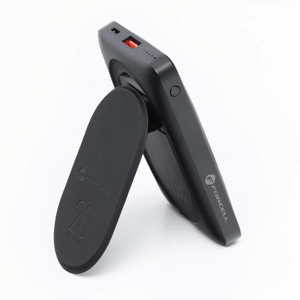 Forcell MagStand Powerbank met Standaard en MagSafe – 10.000 mAh – 20W – Zwart