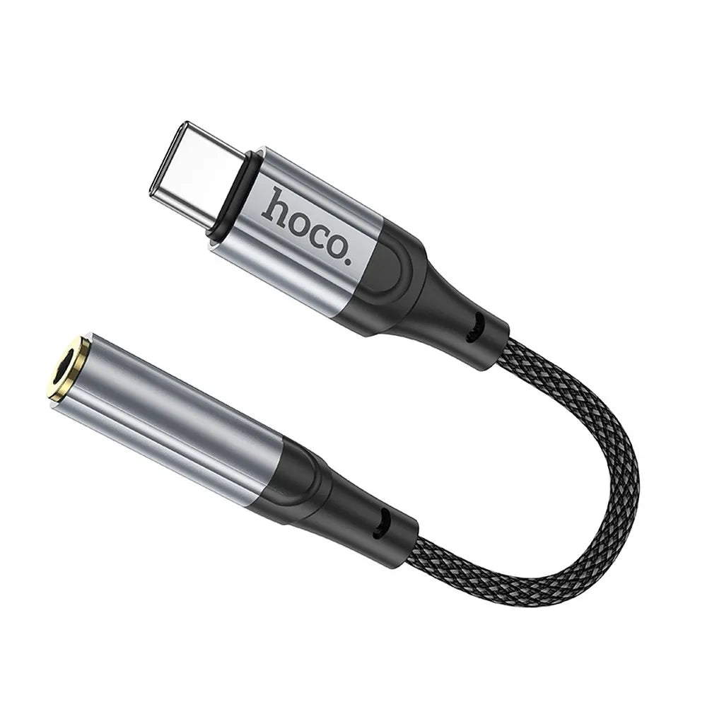 Hoco adapter USB-C naar 3,5 mm Jack – Audio adapter – 12 centimeter – Zwart