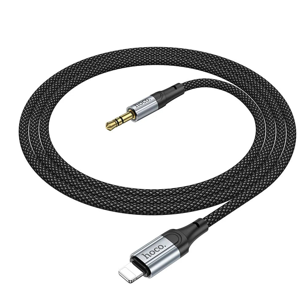 Hoco AUX kabel - Lightning naar 3,5 mm Jack – Audio kabel – 1 meter – Zwart