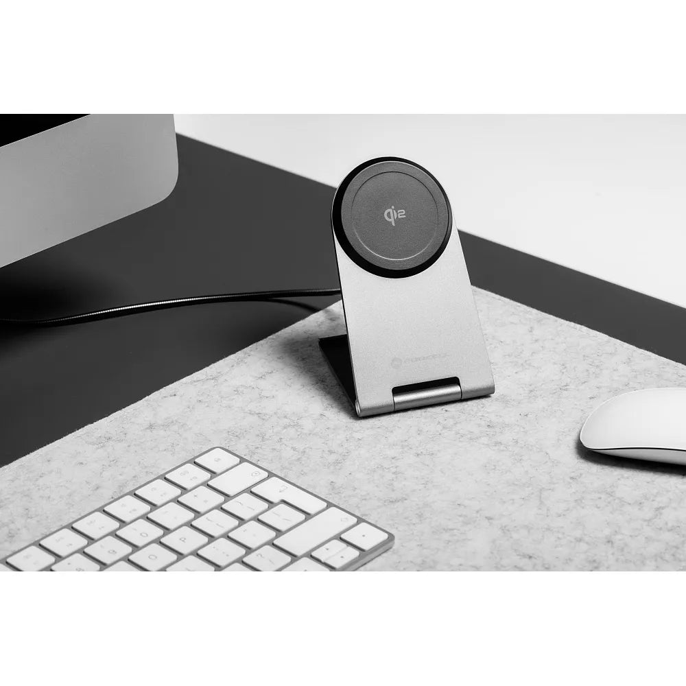 Forcell Flip Charge Qi2 Wireless Charger met MagSafe – USB-C – Draadloze Oplader – 15W – Zilver