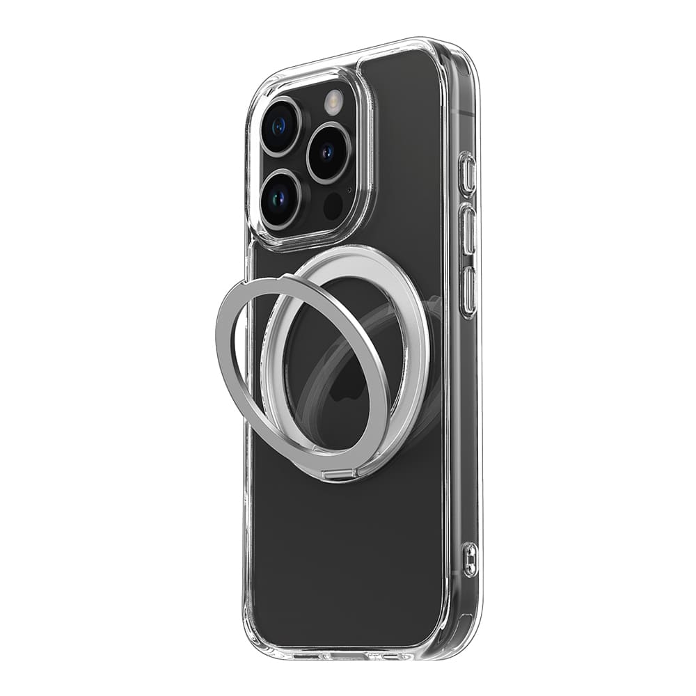 Casify 360° verstelbaar Kickstand Hoesje met MagSafe voor de iPhone 16 Pro Transparant2