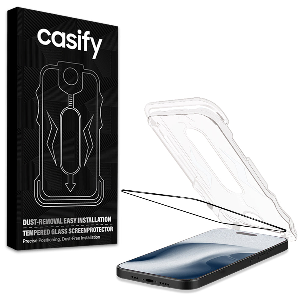 Casify Gehard Glas Full Cover Screenprotector met installatiekit voor de iPhone 12 Pro Max