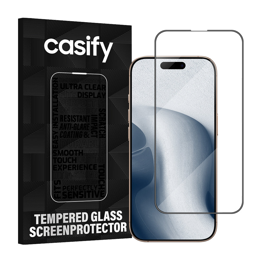 Casify Gehard Glas Full Cover Screenprotector voor de iPhone 17 Pro