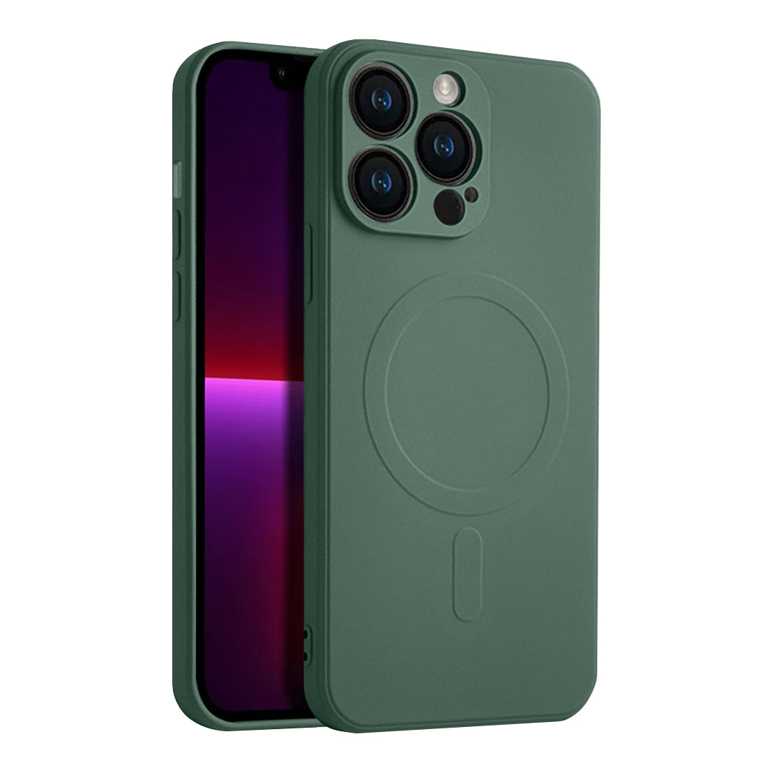 Coque en silicone Casify avec MagSafe pour iPhone 13 Pro - Vert militaire