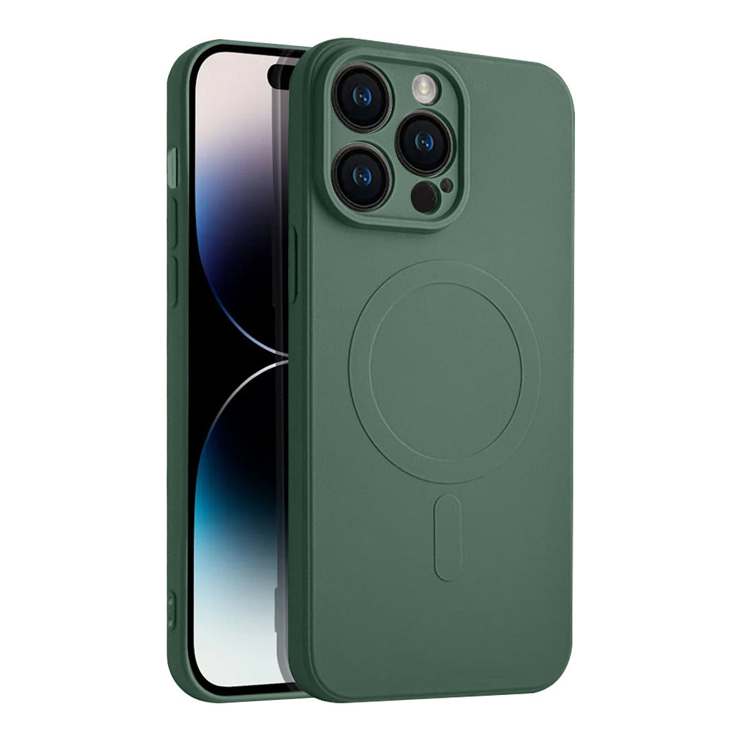 Casify Siliconen Hoesje met MagSafe voor de iPhone 14 Pro Max - Legergroen