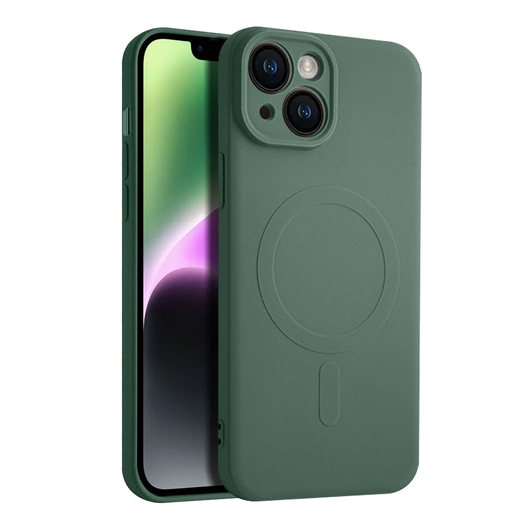 Casify Siliconen Hoesje met MagSafe voor de iPhone 15 - Legergroen