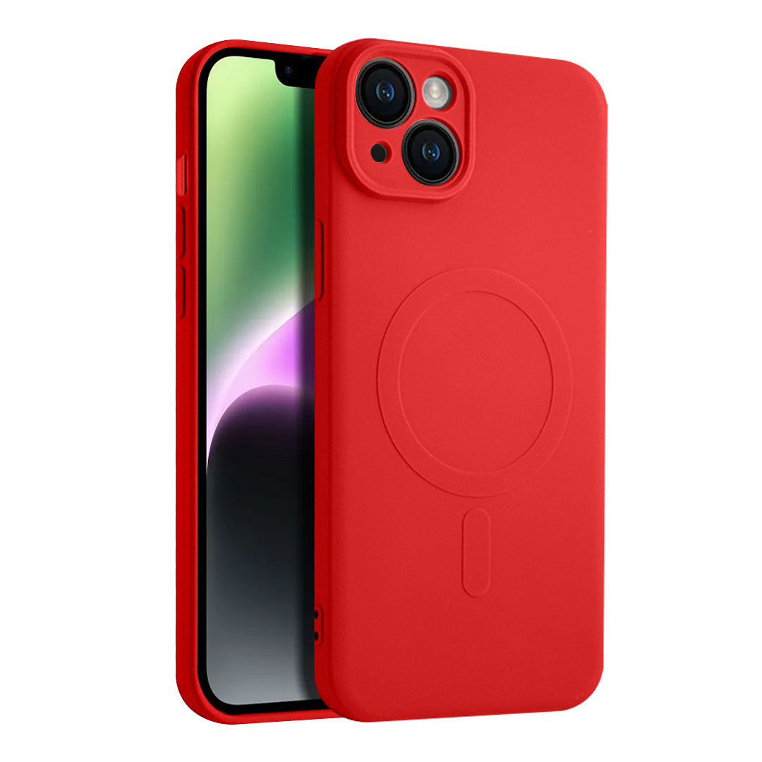 Casify Siliconen Hoesje met MagSafe voor de iPhone 15 Plus - Rood