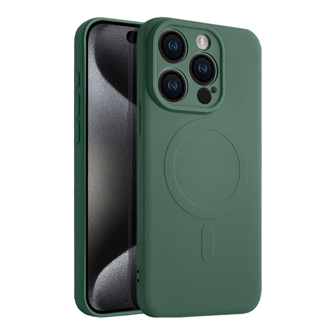 Casify Siliconen Hoesje met MagSafe voor de iPhone 15 Pro - Legergroen