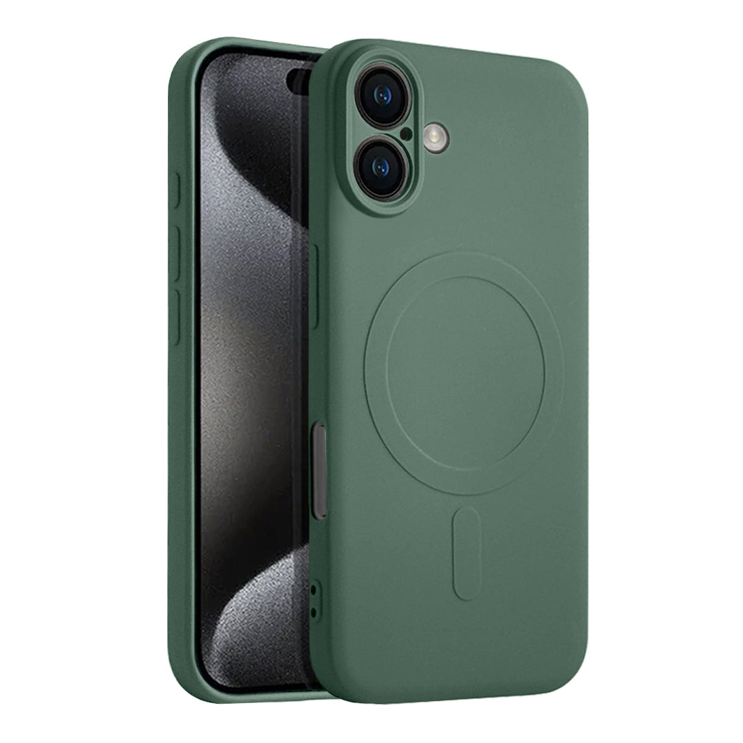 Casify Siliconen Hoesje met MagSafe voor de iPhone 16 - Legergroen