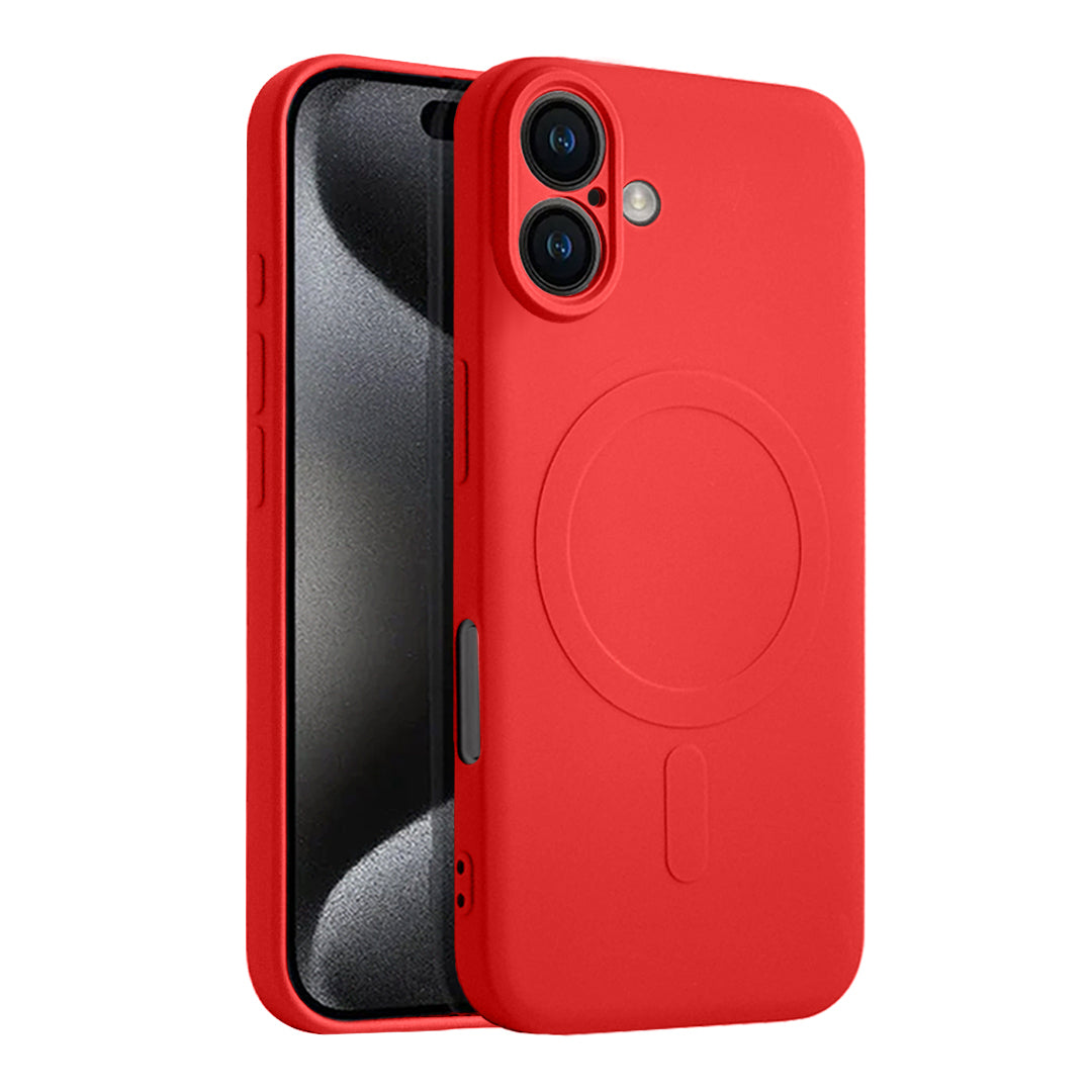 Casify Siliconen Hoesje met MagSafe voor de iPhone 16 - Rood