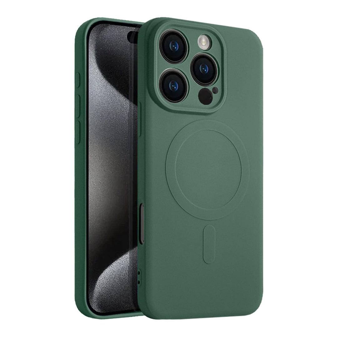 Casify Siliconen Hoesje met MagSafe voor de iPhone 16 Pro - Legergroen