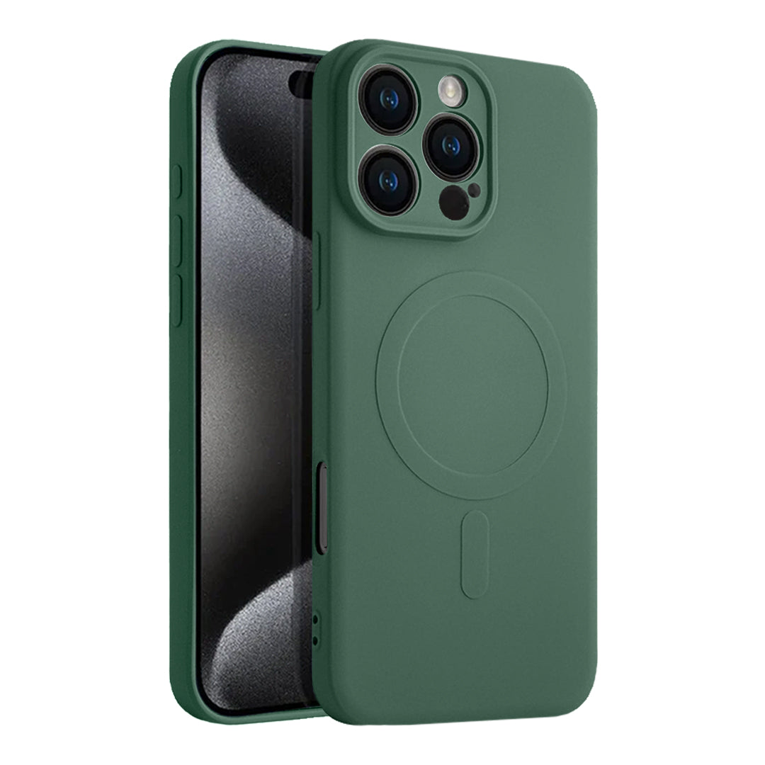 Casify Siliconen Hoesje met MagSafe voor de iPhone 16 Pro Max - Legergroen