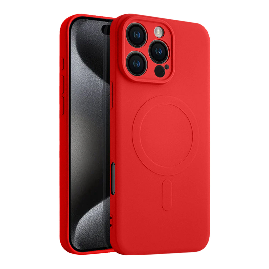 Casify Siliconen Hoesje met MagSafe voor de iPhone 16 Pro Max - Rood