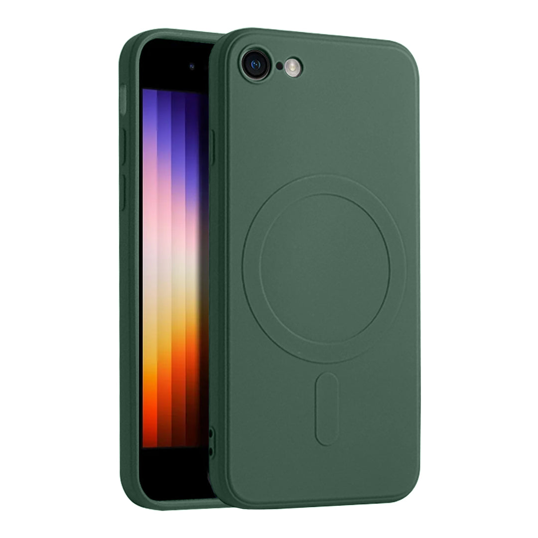 Casify Coque en Silicone avec MagSafe pour iPhone SE (2022 / 2020) / 8 - Vert Militaire