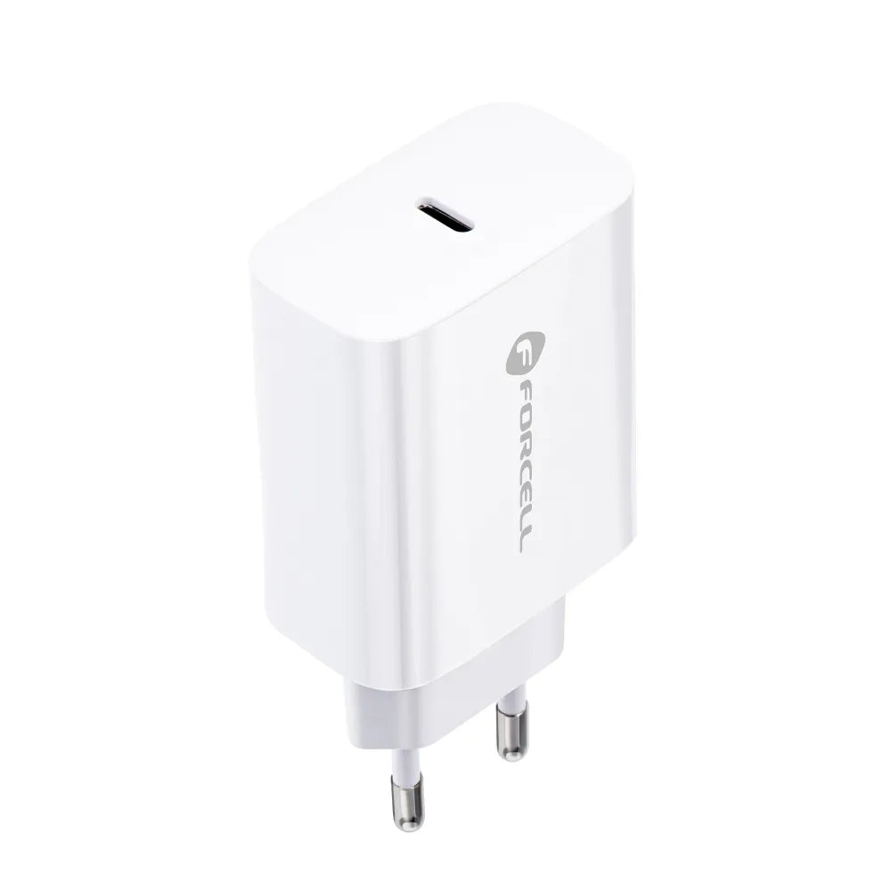 Forcell Oplader met USB-C naar Lightning kabel - 20 Watt - 1,2 meter - Wit