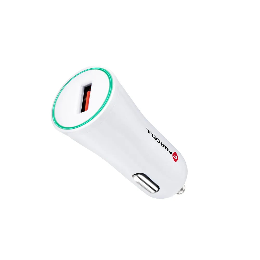 Forcell Autolader USB-A – Quick Charge 3.0 – 12/24V – 2.4A – Wit
