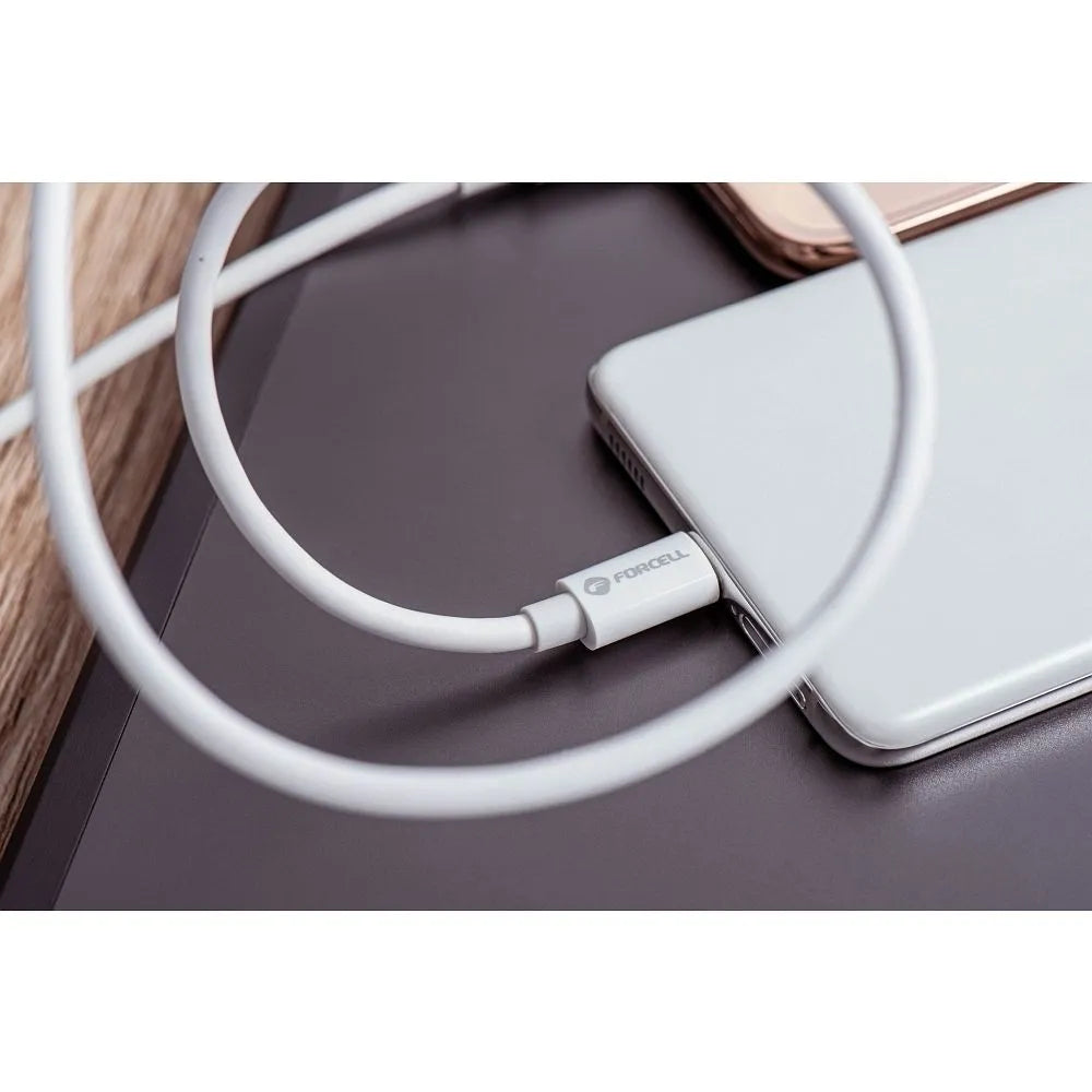 Forcell USB-C naar USB-C Kabel 60W QC4.0/PD – 2 meter – Wit