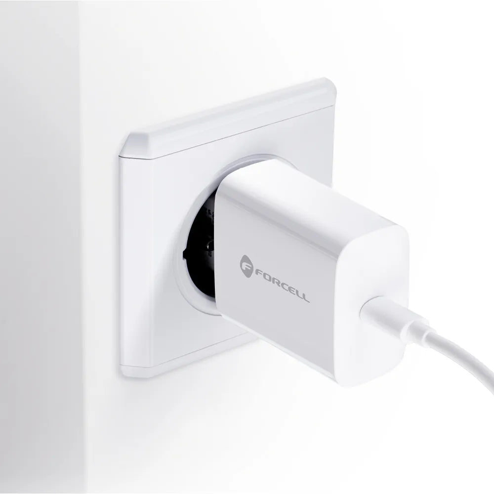 Forcell Oplader met USB-C naar Lightning kabel - 20 Watt - 1,2 meter - Wit